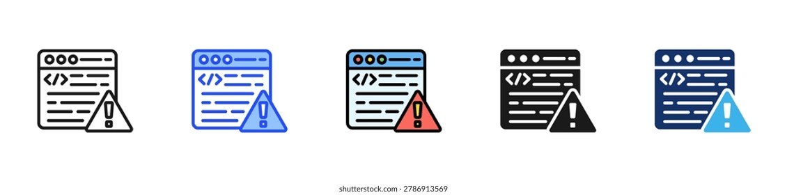 Syntax Error Icon Collection With Multiple Styles
