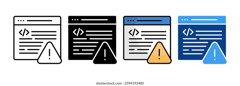 Syntax Error Icon Set Multiple Style Collection