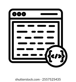 syntax icon line vector illustration on white background.