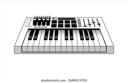 Synth midi controller illustration vector