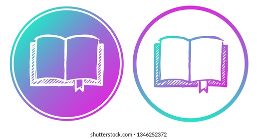 Synth or Retro Wave Circle of Books. Vector Illustration for Graphic Design, Card, Shirt, Poster, and More.