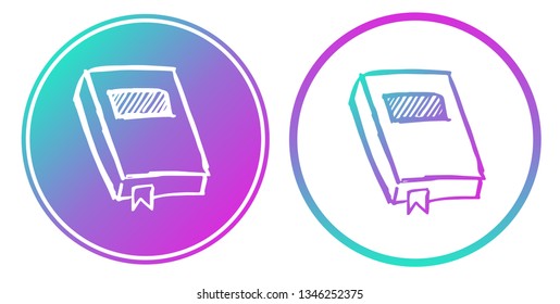 Synth or Retro Wave Circle of Books. Vector Illustration for Graphic Design, Card, Shirt, Poster, and More.