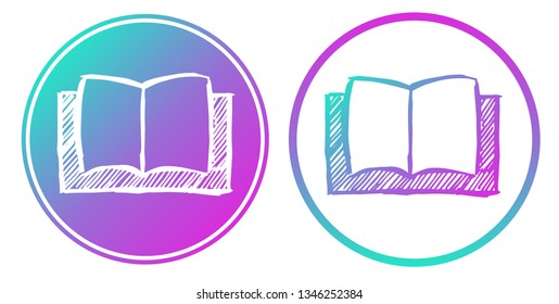 Synth or Retro Wave Circle of Books. Vector Illustration for Graphic Design, Card, Shirt, Poster, and More.