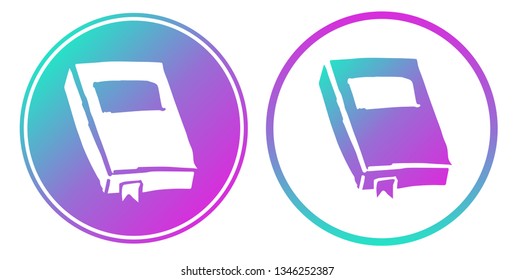 Synth or Retro Wave Circle of Books. Vector Illustration for Graphic Design, Card, Shirt, Poster, and More.