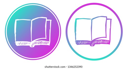 Synth or Retro Wave Circle of Books. Vector Illustration for Graphic Design, Card, Shirt, Poster, and More.