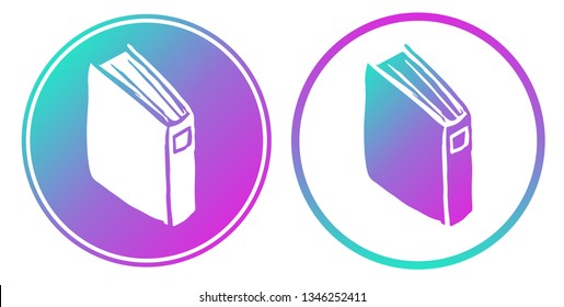 Synth or Retro Wave Circle of Books. Vector Illustration for Graphic Design, Card, Shirt, Poster, and More.