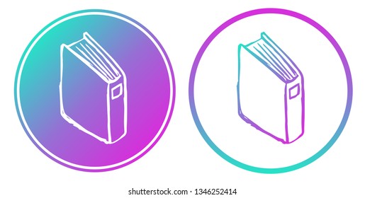 Synth or Retro Wave Circle of Books. Vector Illustration for Graphic Design, Card, Shirt, Poster, and More.