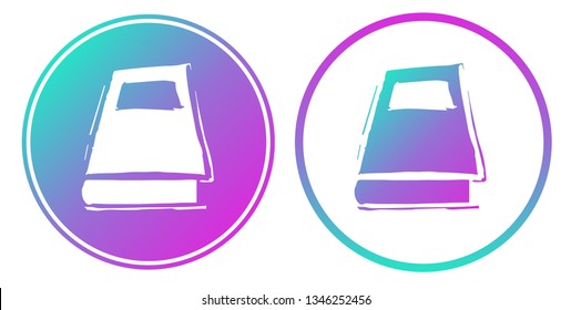 Synth or Retro Wave Circle of Books. Vector Illustration for Graphic Design, Card, Shirt, Poster, and More.