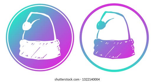 Synth or Retro Wave Circle of Christmas Santa Hat. Vector Illustration for Graphic Design, Card, Shirt, Poster, and More.