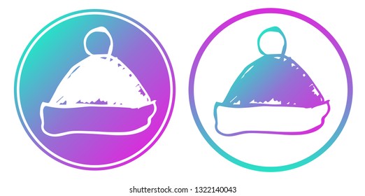 Synth or Retro Wave Circle of Christmas Santa Hat. Vector Illustration for Graphic Design, Card, Shirt, Poster, and More.