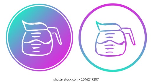 Synth or Retro Wave Circle of Coffee Drinks. Vector Illustration for Graphic Design, Card, Shirt, Poster, and More.