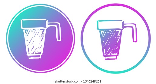 Synth or Retro Wave Circle of Coffee Drinks. Vector Illustration for Graphic Design, Card, Shirt, Poster, and More.