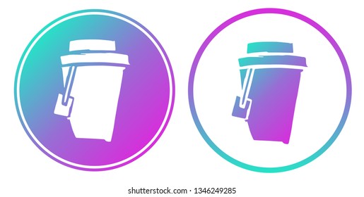 Synth or Retro Wave Circle of Coffee Drinks. Vector Illustration for Graphic Design, Card, Shirt, Poster, and More.