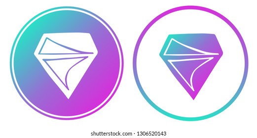 Synth or Retro Wave Circle of Diamond. Vector Illustration for Graphic Design, Card, Shirt, Poster, and More. 