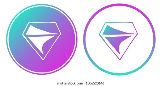 Synth or Retro Wave Circle of Diamond. Vector Illustration for Graphic Design, Card, Shirt, Poster, and More. 