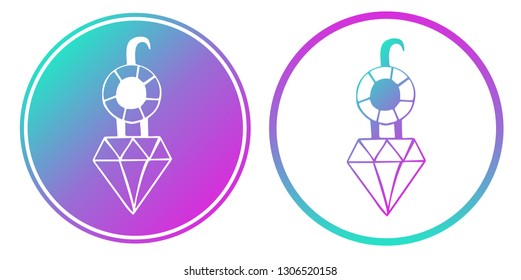 Synth or Retro Wave Circle of Diamond. Vector Illustration for Graphic Design, Card, Shirt, Poster, and More. 