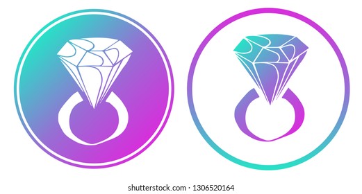 Synth or Retro Wave Circle of Diamond. Vector Illustration for Graphic Design, Card, Shirt, Poster, and More. 