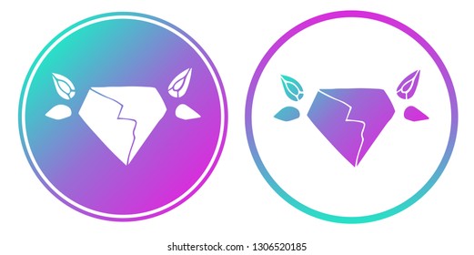 Synth or Retro Wave Circle of Diamond. Vector Illustration for Graphic Design, Card, Shirt, Poster, and More. 