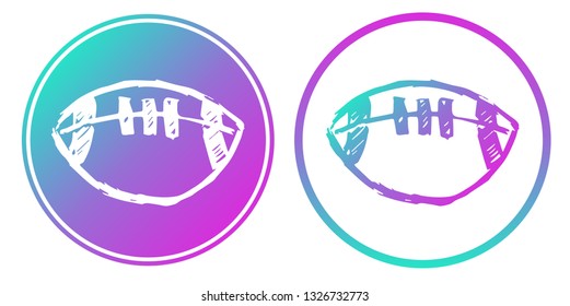 Synth or Retro Wave Circle of Football Game. Vector Illustration for Graphic Design, Card, Shirt, Poster, and More.