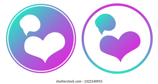 Synth or Retro Wave Circle of Heart Shape. Vector Illustration for Graphic Design, Card, Shirt, Poster, and More.