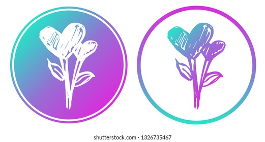 Synth or Retro Wave Circle of Heart Shape. Vector Illustration for Graphic Design, Card, Shirt, Poster, and More.