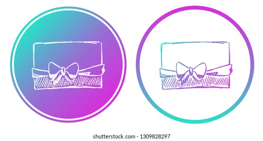 Synth or Retro Wave Circle of Holiday Gift. Vector Illustration for Graphic Design, Card, Shirt, Poster, and More.