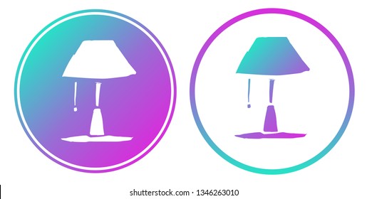 Synth or Retro Wave Circle of Lamp Furniture. Vector Illustration for Graphic Design, Card, Shirt, Poster, and More.