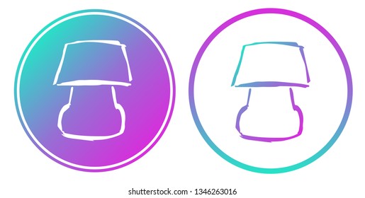 Synth or Retro Wave Circle of Lamp Furniture. Vector Illustration for Graphic Design, Card, Shirt, Poster, and More.
