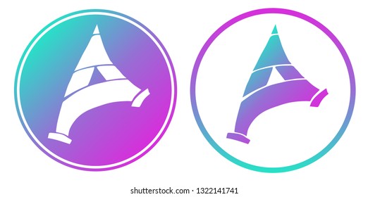 Synth or Retro Wave Circle of Paris Eiffel Tower. Vector Illustration for Graphic Design, Card, Shirt, Poster, and More.