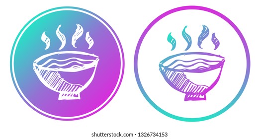 Synth or Retro Wave Circle of Ramen Noodles Food. Vector Illustration for Graphic Design, Card, Shirt, Poster, and More.