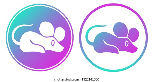 Synth or Retro Wave Circle of Rat Animal. Vector Illustration for Graphic Design, Card, Shirt, Poster, and More.