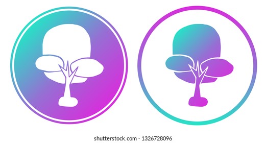 Synth or Retro Wave Circle of Trees Nature. Vector Illustration for Graphic Design, Card, Shirt, Poster, and More.