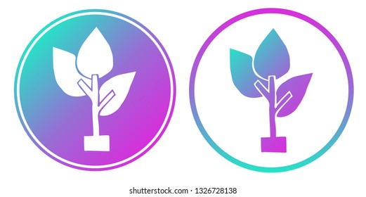 Synth or Retro Wave Circle of Trees Nature. Vector Illustration for Graphic Design, Card, Shirt, Poster, and More.