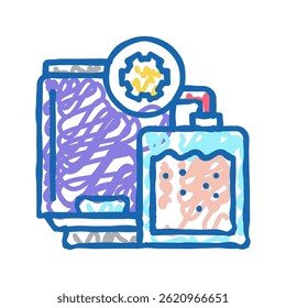 synthesis pharmaceutical production doodle icon sketch vector. synthesis pharmaceutical production sign. isolated symbol illustration