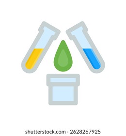 Reacción de síntesis Ilustración de icono plano simple