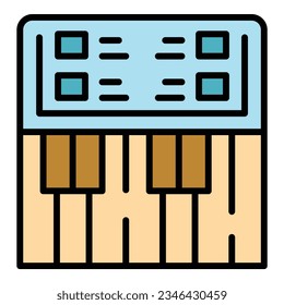 Synthesizer buttons icon outline vector. Dj music. Audio instrument color flat