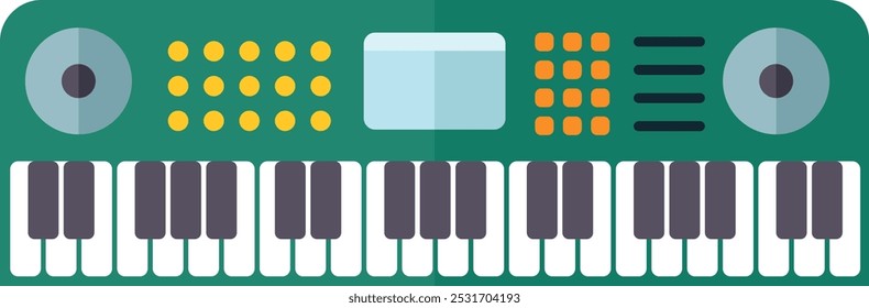 Synthesizer color icon. Electric music keyboard symbol