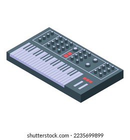 Synthesizer device icon isometric vector. Dj music. Play techno