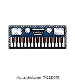 synthesizer electronic instrument keyboard musical on white background