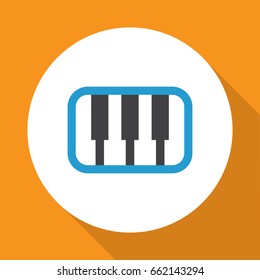 Synthesizer Flat Icon Symbol. Premium Quality Isolated Pianoforte Element In Trendy Style.