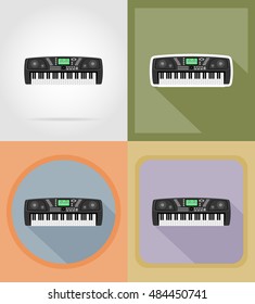 synthesizer flat icons vector illustration isolated on background