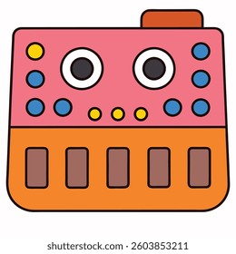 Synthesizer flat illutration white background