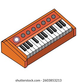 Synthesizer flat illutration white background