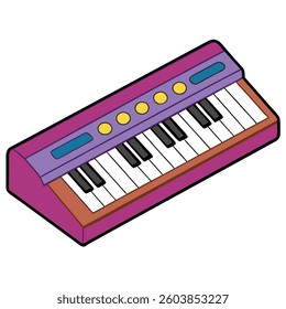 Synthesizer flat illutration white background