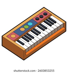 Synthesizer flat illutration white background
