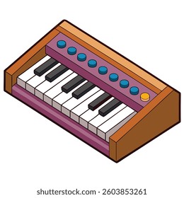 Synthesizer flat illutration white background