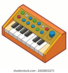 Synthesizer flat illutration white background