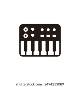 Synthesizer-Symbol. Flache Silhouettenversion.	