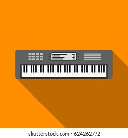 Synthesizer icon in flat style isolated on white background. Musical instruments symbol stock vector illustration