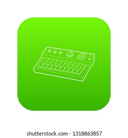 Synthesizer icon green vector isolated on white background